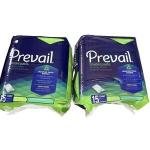 2 Bags- Prevail Underpad Large 15 Count Help Keep Beds Dry and Clean Soft Absorb